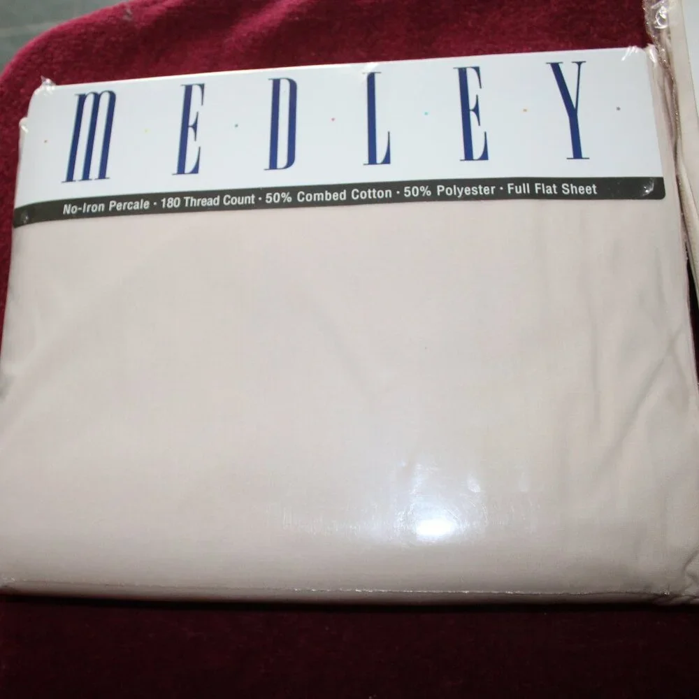 Medley No-Iron 180 Thread Count Flat and Fitted Sheet